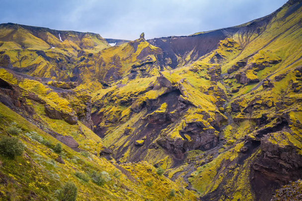 Beautiful Mountain Panorama in National Park Thorsmork, Iceland. - Foto, Imagem