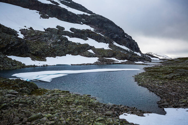 beautiful landscape of Norwegian mountains on track to Trolltunga - Φωτογραφία, εικόνα
