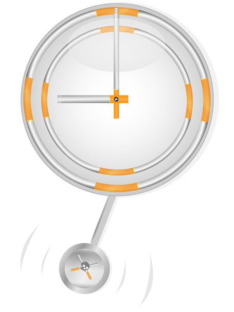 Clock and cigarettes - Vector, Image