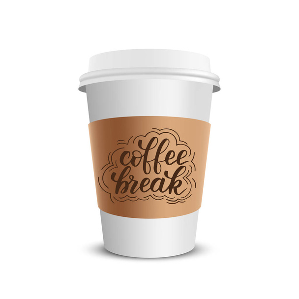 Vector realistic paper coffee cup - Vettoriali, immagini