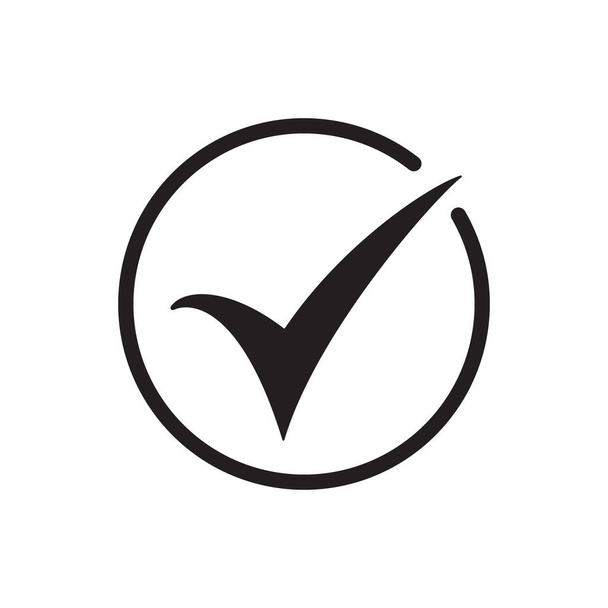 Marque o símbolo do vetor do ícone, marca de seleção isolada no fundo branco
 - Vetor, Imagem