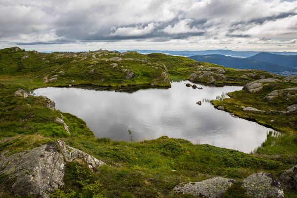 The landscape of the top of Ulriken - Valokuva, kuva
