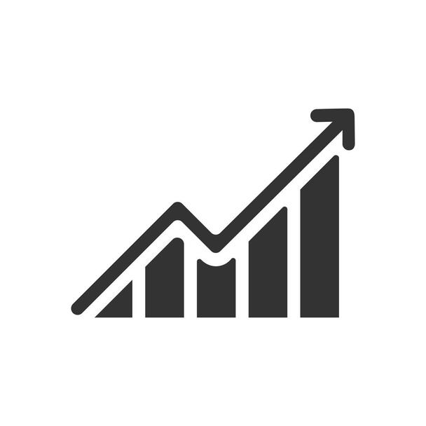 growing graph Icon isolated on white background  - ベクター画像