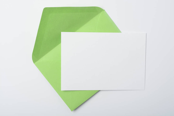 Envelope and Card on white background - Foto, afbeelding