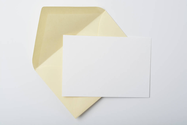 Envelope and Card on white background - Фото, зображення