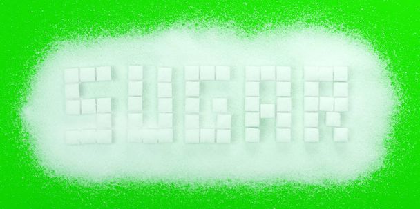 White sugar cubes background - Photo, Image