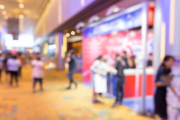 Abstract blurred event exhibition with people background, business convention show concept. - Photo, Image