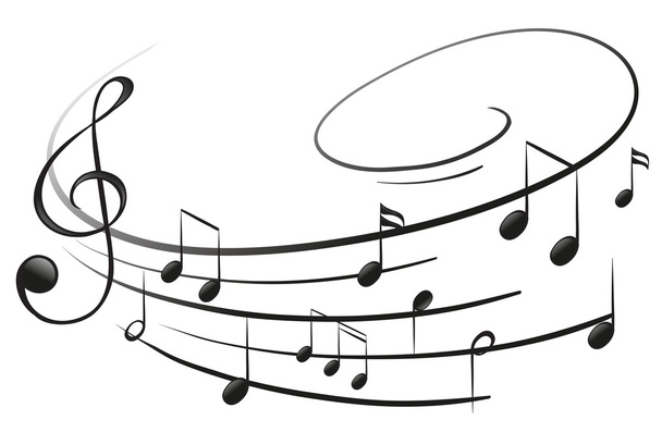 The musical notes with the G-clef - Vector, Image