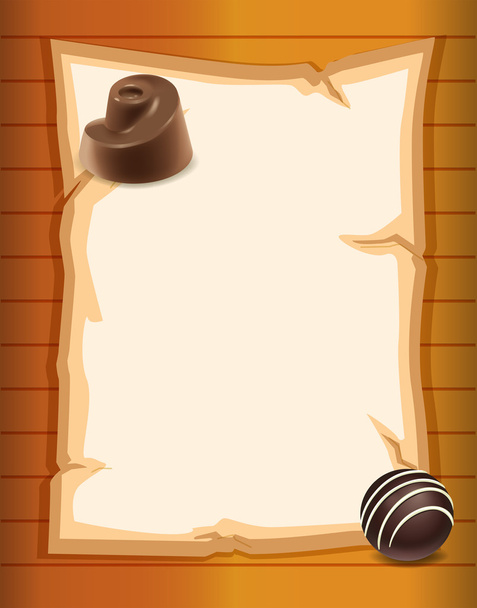 Un papier vide avec des chocolats
 - Vecteur, image