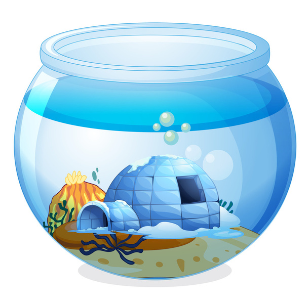 A cave inside the aquarium - Vector, Image