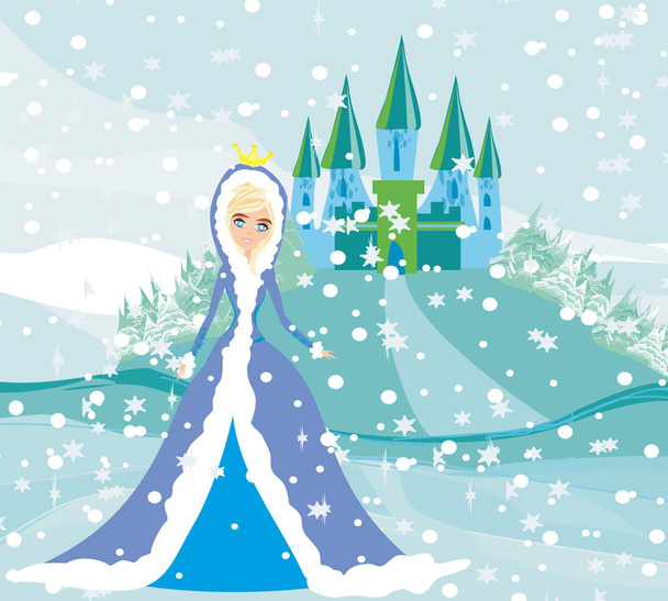 Beautiful winter princess  - Вектор, зображення