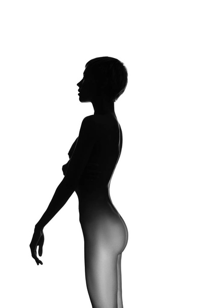 boční profil nahá dívka - Fotografie, Obrázek
