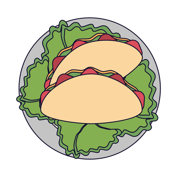 Burritos na misku s hlávkovým salátem - Vektor, obrázek