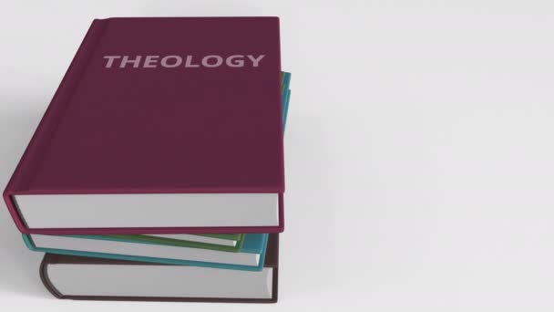 Teoloji kitap yığını. 3D animasyon - Video, Çekim