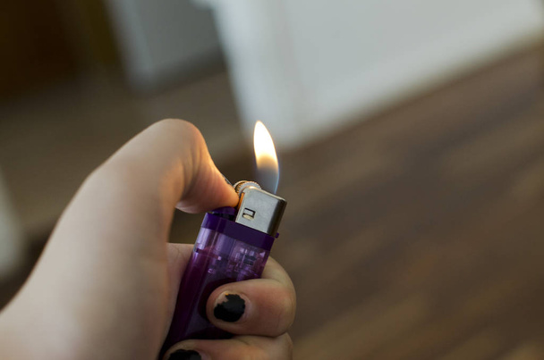 setting fire with the lighter - Photo, Image