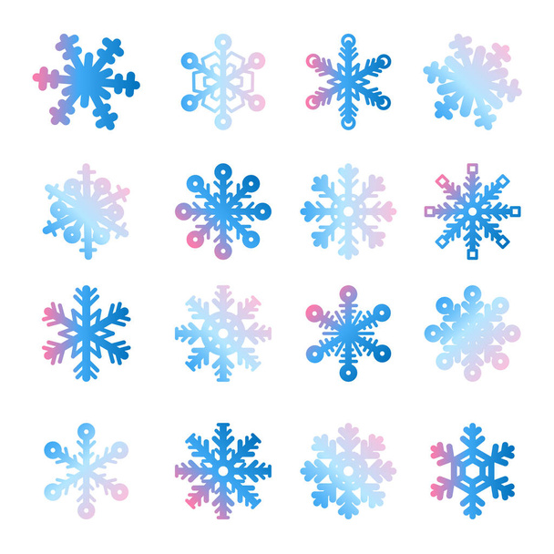 Christmas, New Year Snowflake set  - Vector, Imagen