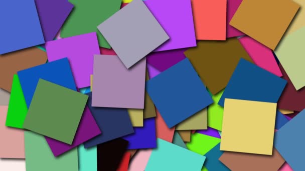 Πολλά χρωματιστά τετράγωνα σχήματα είναι στην επιφάνεια, 3d rendering φόντο υπολογιστή που δημιουργούνται - Πλάνα, βίντεο