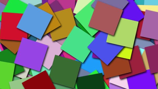 Wiele kolorowych kwadratowe kształty znajdują się na powierzchni, 3d renderowania wygenerowane komputerowo tło - Materiał filmowy, wideo
