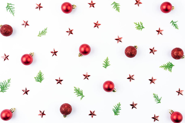 Composição de Natal e Ano Novo. Vista superior do vermelho de Natal
  - Foto, Imagem