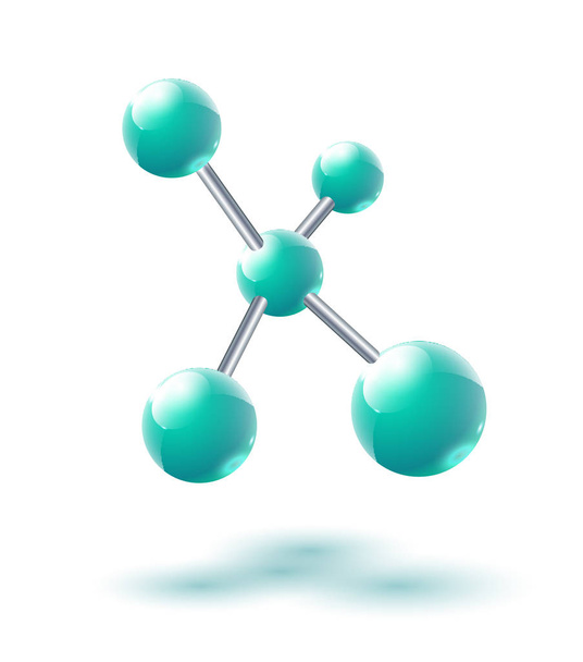 Molécula de design isolado no fundo branco. Átomos
. - Vetor, Imagem