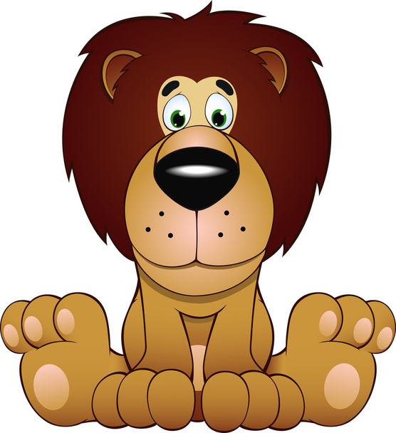 Funny illustration of a lion - Vector, imagen
