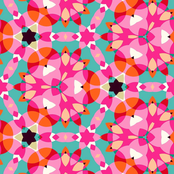 Abstract colorful hexagon square geometric seamless pattern symmetric kaleidoscope fashion  - Fotó, kép