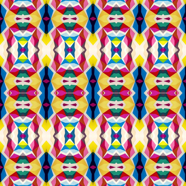 Abstract colorful hexagon square geometric seamless pattern symmetric kaleidoscope fashion  - Fotó, kép