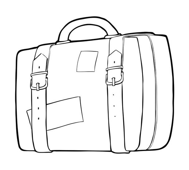 ライン アート旅行バッグ、荷物 - ベクター画像