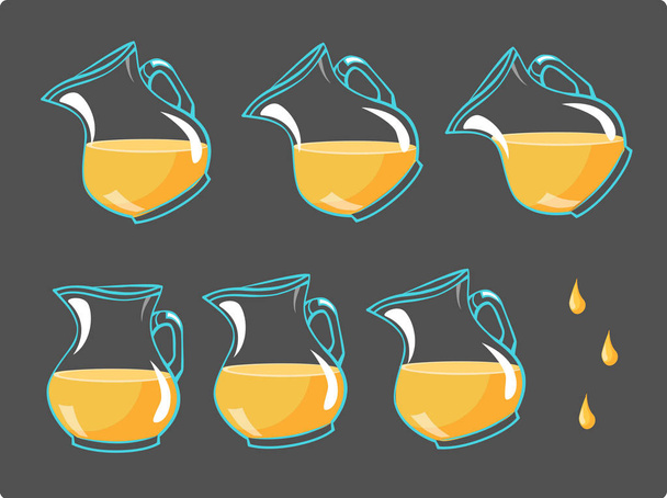 Vector animation frames - pouring juice from a jug - Vector, Image