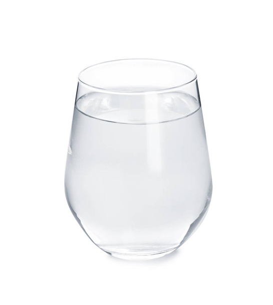 Glass with fresh water on white background - Photo, Image
