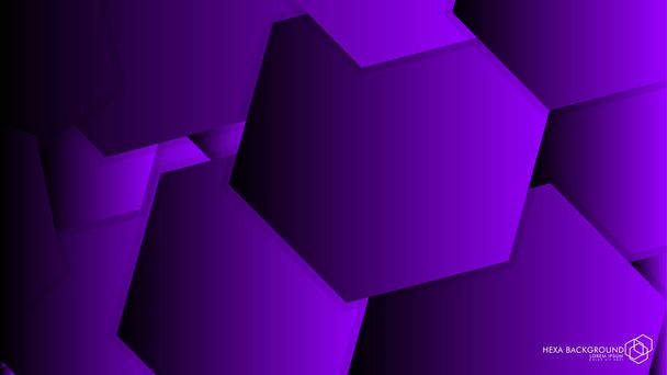 Vector Abstract Background Hexagon purple light and shadow - Vektör, Görsel