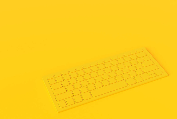 Keyboard yellow color inimal concept.  - Fotó, kép