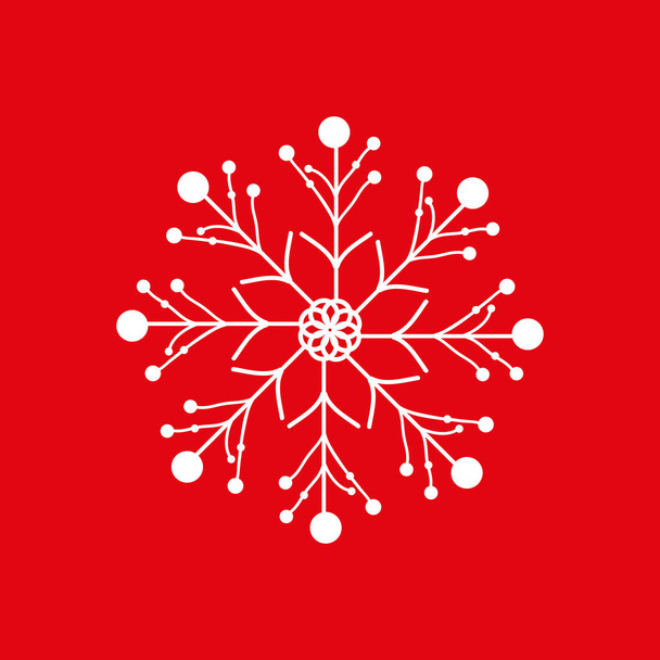 Fiocco di neve di Natale isolato su sfondo rosso. punti 10
 - Vettoriali, immagini