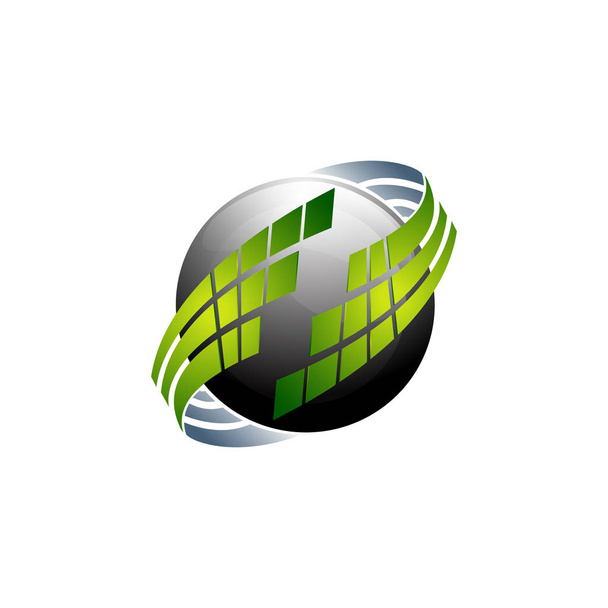 Vektorplaneten-Logo. Orbitalvektor und Satellitenlogo. Kosmos-Logo - Vektor, Bild
