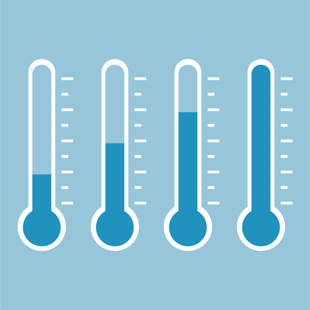 Equipo de termómetro que muestra clima caliente o frío. Termómetro I
 - Vector, imagen