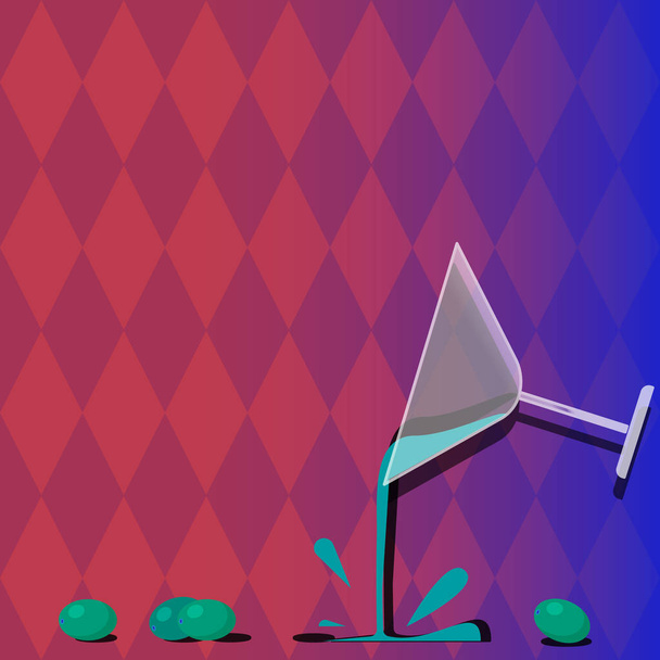 Дизайн бизнес Пустой шаблон изолированный Минималистский графический шаблон макета для рекламы Коктейль бокал разлив жидкости с брызгами винограда и теневой вектор
 - Вектор,изображение