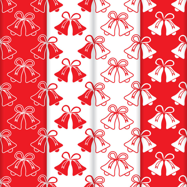 4 Christmas, New Year 2019 backgrounds with bells. - Vector, afbeelding