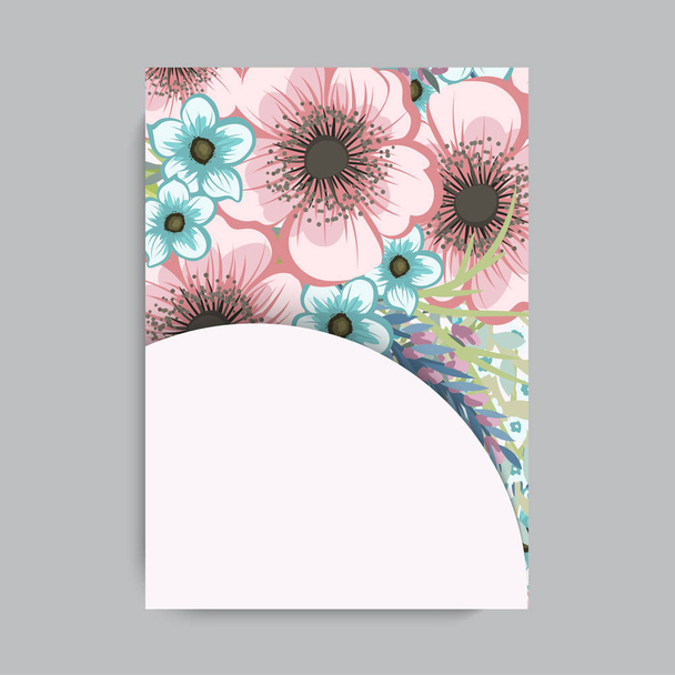 Botanical greeting invitation card template design - Vector, Imagen