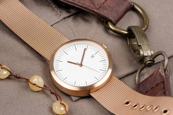 closeup fashion wristwatch, beautiful wristwatch for unisex - Valokuva, kuva