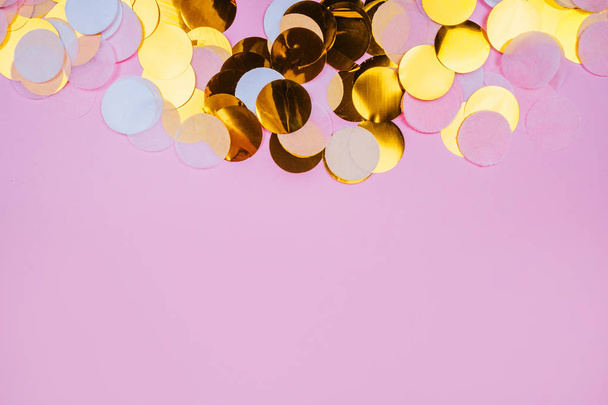 Gold confetti background - Photo, Image