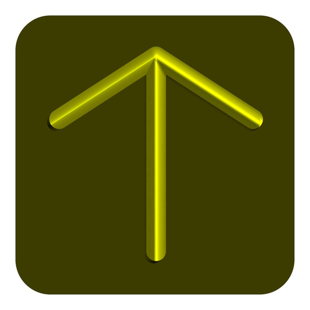 Línea amarilla flecha de neón hasta Web Icon, Vector Ilustración Diseño Símbolo
 - Vector, imagen