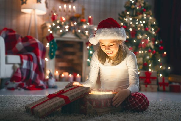 girl with Christmas presents - Photo, Image