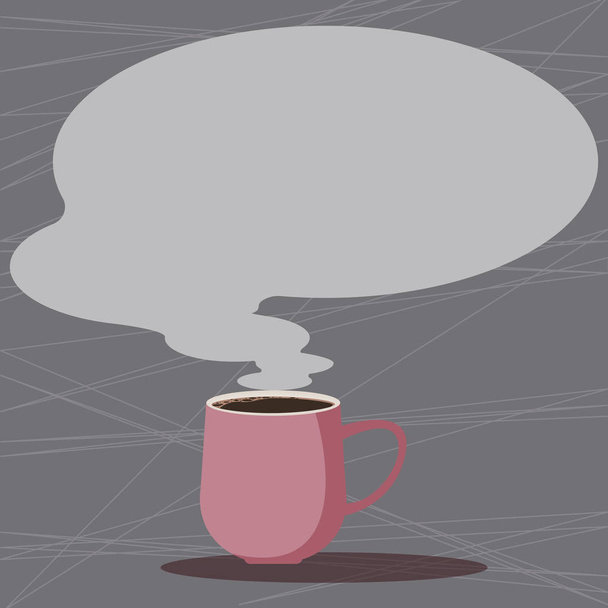 Concepto de negocio de diseño Espacio de copia vacío fondo abstracto moderno taza Vector taza de café caliente con burbuja de voz de color en blanco como icono de vapor
 - Vector, imagen