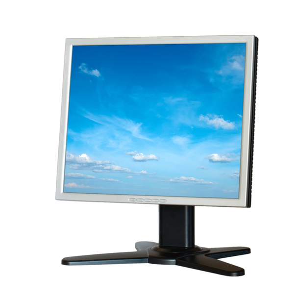 Tietokone LCD-näyttö eristetty valkoinen
 - Valokuva, kuva