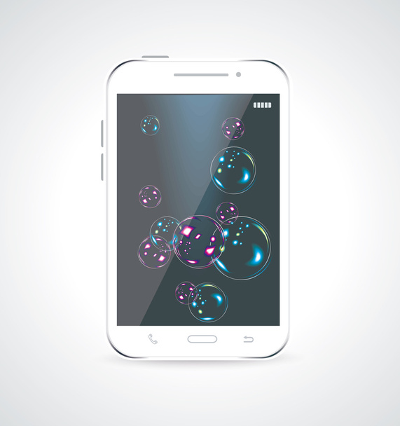 Touchscreen smartphone geïsoleerd op witte achtergrond - Vector, afbeelding