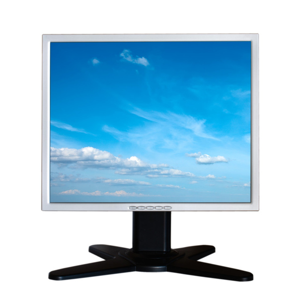 computer LCD-monitor geïsoleerd op wit - Foto, afbeelding