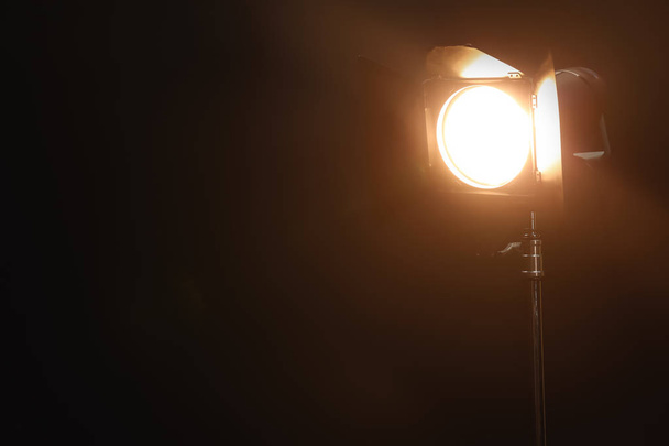 Professional lighting equipment on dark background - Photo, Image