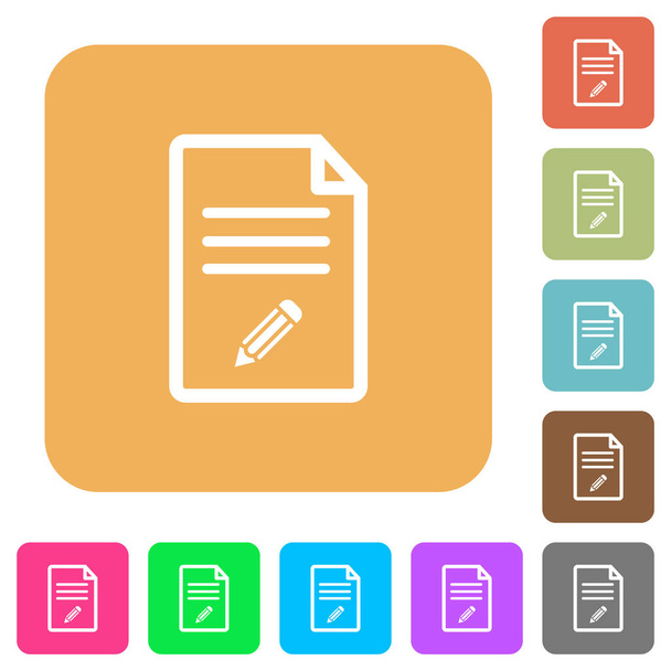 Edit document rounded square flat icons - Vector, afbeelding