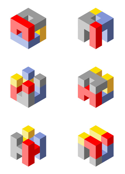 sześciennej ikony wykonane z bloków - Zdjęcie, obraz