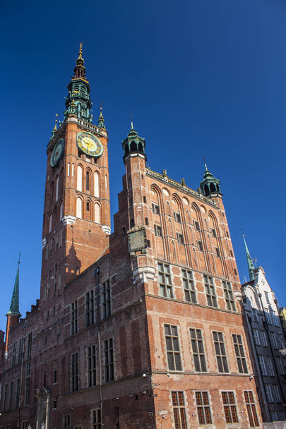 Gdansk, Poland - April 8, 2018: Main Town Hall in Gdansk  - Фото, изображение
